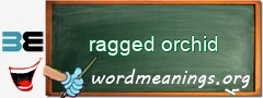 WordMeaning blackboard for ragged orchid